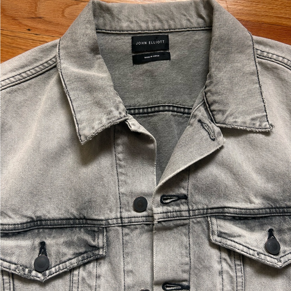 John Elliott Light Gray Denim Jacket Made in Japan
